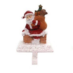 Christmas 5.75 In Santa W/ Gifts Stocking Holder Stocking Holder , Weighted Roof Top Chimney (1PC) - 1 of 3