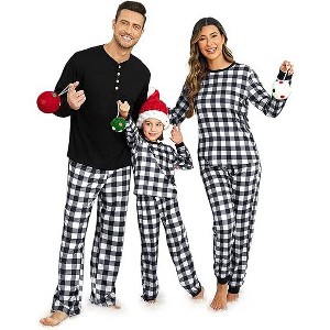 Ekouaer Family Christmas Pajamas Matching Sets Womens Mens Pjs Long Sleeve Sleepwear Holiday Lounge Sets - 1 of 4