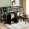 RISOKEYS Full Size Loft Bed - Bed with Stairs, Bookshelf, Drawers, Desk & Wardrobe, Space-Saving Multifunctional Furniture for Kids & Teens - 3 of 4