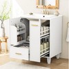 Chic Crate-24" Modern Bathroom Vanity – Sink & Deep Drawer | 2-Tier Pull-Out Basket | Solid Wood Frame | White - 3 of 4