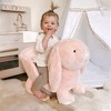 Qaba Rabbit Wooden Rocking Horse with Simulated Sound, Wooden Base, Seat Belt, Plush Stuffed Rocking Chair for Baby, Toddler, 18-36 Months, Pink - 3 of 4