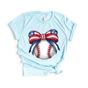 Simply Sage Market Coquette Patriotic Baseball Short Sleeve Tee - 1 of 4