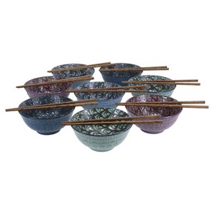 BIA Cordon Bleu 6" Terrin Bowls with Jichimu Wood Chopsticks - 1 of 4