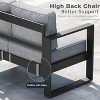 LayinSun 4 Pieces Aluminum Outdoor Patio Furniture Set, Metal Modern Conversation Sofa Set with Fire Pit Table and Washable Thick Cushions - 4 of 4