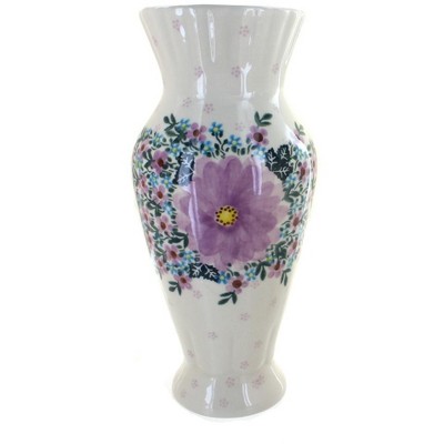 Blue Rose Polish Pottery Lilac Garden Tall Vase