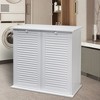 eHemco Dual Basket Tilt Out Laundry Clothes Sorter with 2 Removable Cotton Bags, White - 2 of 4