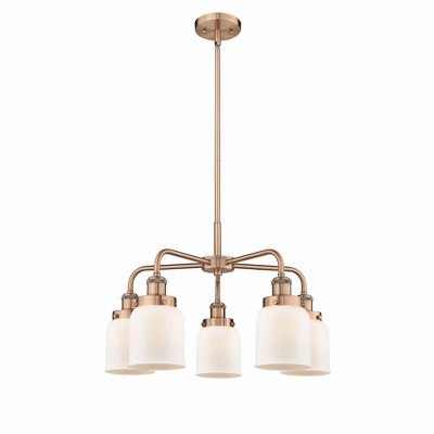 Bell - 5 Light Stem Hung Chandelier In Art Deco Style-14.75 Inches Tall and 23 Inches Wide