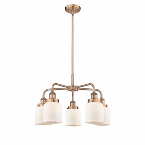 Bell - 5 Light Stem Hung Chandelier In Art Deco Style-14.75 Inches Tall and 23 Inches Wide - 1 of 1