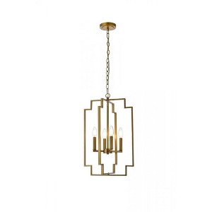 Elegant Lighting Rosenfeld 4 lights pendant in brass - 1 of 4