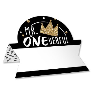 Big Dot of Happiness 1st Birthday Little Mr. Onederful - Boy First Birthday Party Tent Buffet Card - Table Setting Name Place Cards - Set of 24 - 1 of 4