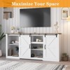 Coucheta 70" Farmhouse TV Stand, Rustic Wood Entertainment Center with Adjustable Shelves, Sliding Barn Door&Open Storage, TV Console Table for Home - 4 of 4