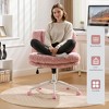 QingMoon Cross Legged Office Chair, Adjustable Desk Chair, Swivel Computer Chair, Faux Fur Vanity Chair with Tilt Backrest for Home Office - 2 of 4