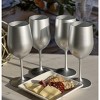 ChicFurnit Drinkware Metallic Plastic Wine Glasses Unbreakable Acrylic Design for Elegant Gatherings, Silver, 2.5"*2.5"*7.88" - 3 of 4