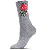 Memoi Women's Embroidered Rose Path Vintage Style Crew Socks Gray Heather 9-11 - 4 of 4