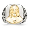 Chisel Stainless Steel with Sterling Silver Jesus Yellow IP-plated Polished Ring - 4 of 4