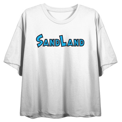 Sand Land Beelzebub Sketchy Art Women's White Crew Neck Short Sleeve Crop Top