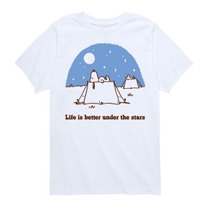 Boys' - Peanuts - Life Is Better Under The Stars Short Sleeve Graphic T-Shirt - 1 of 4