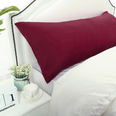 1 Pc 20"x60" Body 1800 Series Brushed Microfiber Enveloped Closure Pillowcase Wine - PiccoCasa