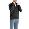 Men's Zip Up Collar Long Sleeve Sweatshirt Sports Casual Cardigan Front Pocket Lightweight Sweatshirt Black XL - 2 of 4