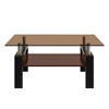Grungis Rectangle Coffee Table with Tempered Glass Tabletop,Modern Center Table for Living Room - 3 of 4