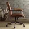 High Back Top Grain Leather Office Chair with Wooden Armrests, Adjustable Swivel Seat and 5-Star Base for Home or Executive Office -3irtyhousy - 2 of 4