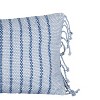 14x22 Hand Woven Blue Striped Filled Lumbar Pillow by Foreside Home & Garden - 3 of 4