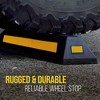 Pyle Heavy-Duty Vehicle Wheel Stop Curb Tire Block (PCRSTP11X4) - Yellow Reflective Safety Strip - Set of 4 - 3 of 4