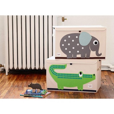 3 Sprouts UTCELE Collapsible Toy Chest Storage Organizer Bin for Boys and Girls Playroom, Elephant