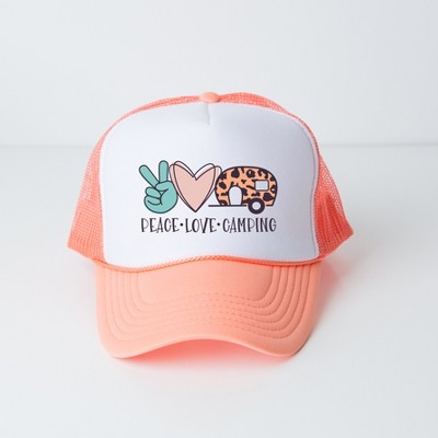 Simply Sage Market Peace Love Camping Adult Foam Trucker Hat