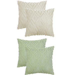 Unique Bargains Patterned Soft Shaggy Plush Faux Fur Throw Pillow Covers Set 4 Pcs - 1 of 4