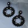 SOHI Women's Black Circular Drop Earrings - 2 of 3