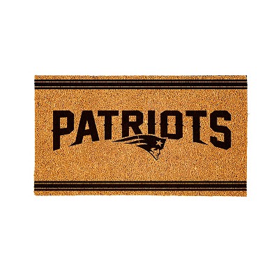 Evergreen New England Patriots Logo Turf Mat, Brown- 28 x 16 Inches Indoor Outdoor Doormat