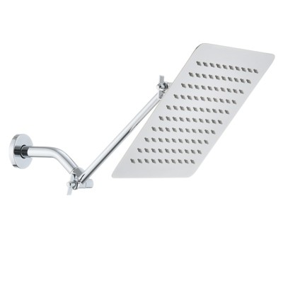 ALEXOUN Chrome 10" Square Rainfall & High Pressure Stainless Steel Bath Shower head