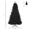 7ft Artificial Christmas Tree Unlit Douglas Fir with Realistic Branches and 1346 Tips, Black Halloween Style - 3 of 4