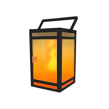 8" LED Solar Portable Outdoor Lantern with Flame - Techko Maid