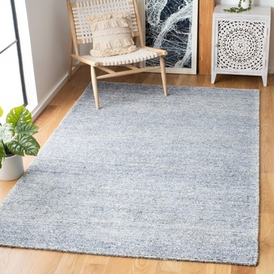 Himalaya 8' Square Blue Wool and Viscose Handmade Rug