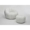 NicBex Teddy Fabric Bean Bag Chair with Ottoman and Memory Foam,Giant Lazy Sofa Chair with Armrest,Modern Lounge Chair for Living Room,Green - 4 of 4