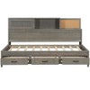 TIRAMISUBEST Full Size Wooden Daybed with 3 Storage Drawers, Upper Soft Board, shelf, and a set of Sockets and USB Ports - 4 of 4