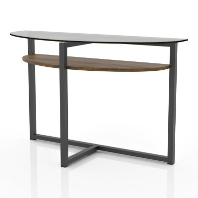 Regivea Open Shelf Sofa Table Black Chrome - miBasics