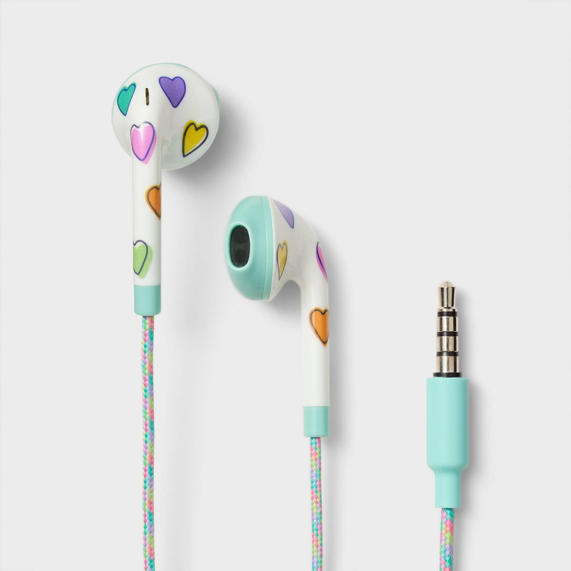 Disco Hearts Wave Wired Headphones White/Teal - Roller Rabbit x Target