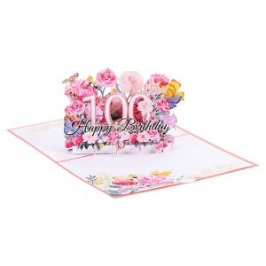 Unique Bargains 3D Handcrafted Pop-Out Gift Cards with Greeting Card and Envelope Pink - 1 of 4
