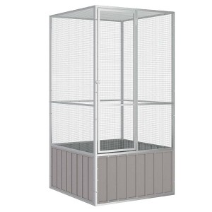 vidaXL Bird Cage Anthracite Galvanized Steel Large Bird Cage - Anthracite 43.7" x 42.1" x 83.3" - 1 of 4