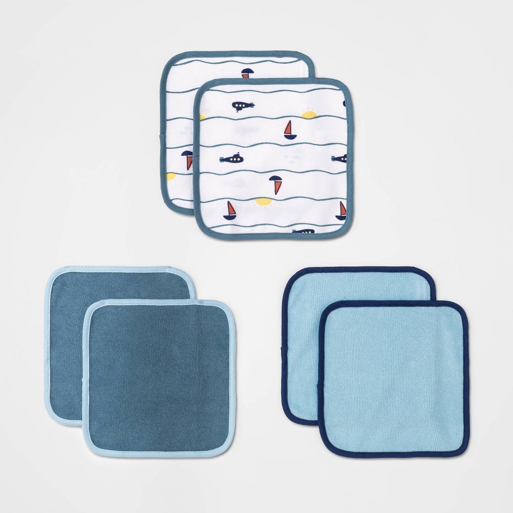 Baby Boys' 6pk Seaside Washcloth Set - Cloud Island Blue