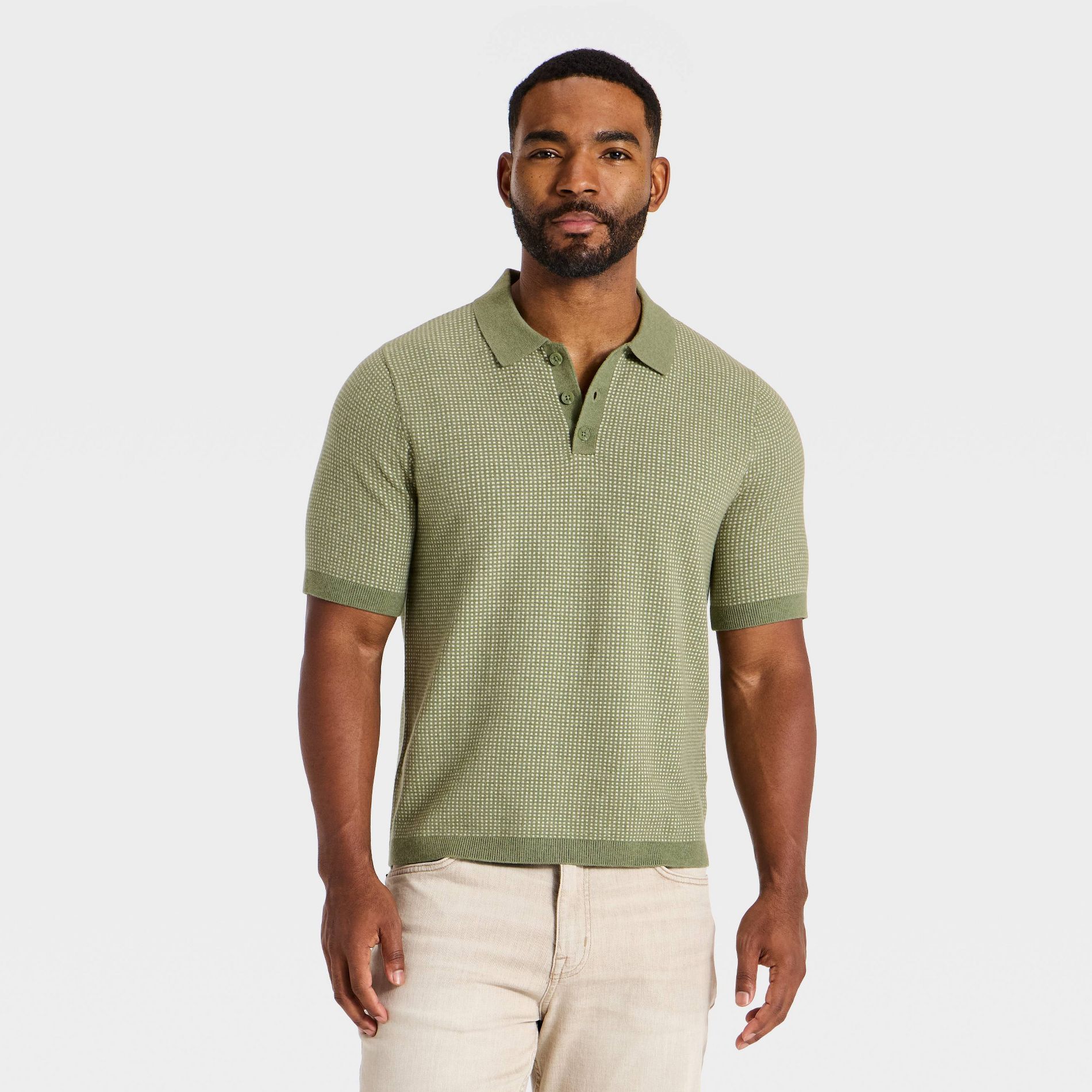 Men's Short Sleeve Soft Knit 3 Button Sweater Polo - Goodfellow & Co™