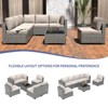 homfan 7 Piece Outdoor Patio Furniture Set, PE Rattan Conversation Sofa Set, Wicker Patio Set w/Thick Cushions & Glass Top Coffee Table - 2 of 4