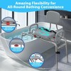 Sliding Shower Chair Tub Transfer Bench with 360°Swivel Seat,Anti-Slip Design,for Elderly and Disabled,Adjustable Height,450LBS,Gray - 3 of 4