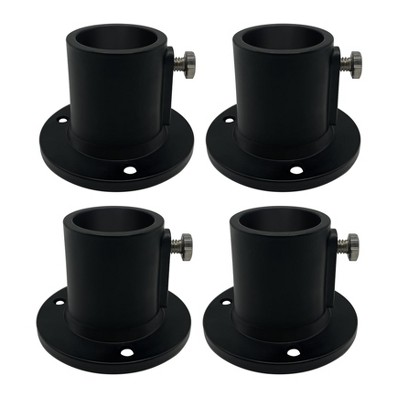 Poolzilla Deck Anchor Flange, High Grade Cast Aluminum in Matte Black, Diameter: 1 1/2"