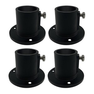 Poolzilla Deck Anchor Flange, High Grade Cast Aluminum in Matte Black, Diameter: 1 1/2" - 1 of 4