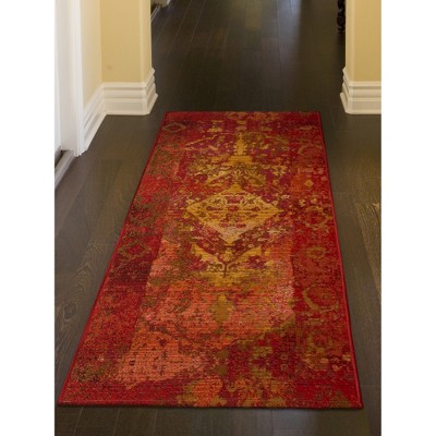 Saffron Red and Gold Flat Woven Indoor/Outdoor Rug