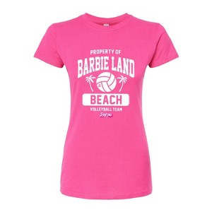 Women's - Barbie - Property of Barbie Land Beach Volleyball Fitted Graphic T-Shirt - 1 of 2